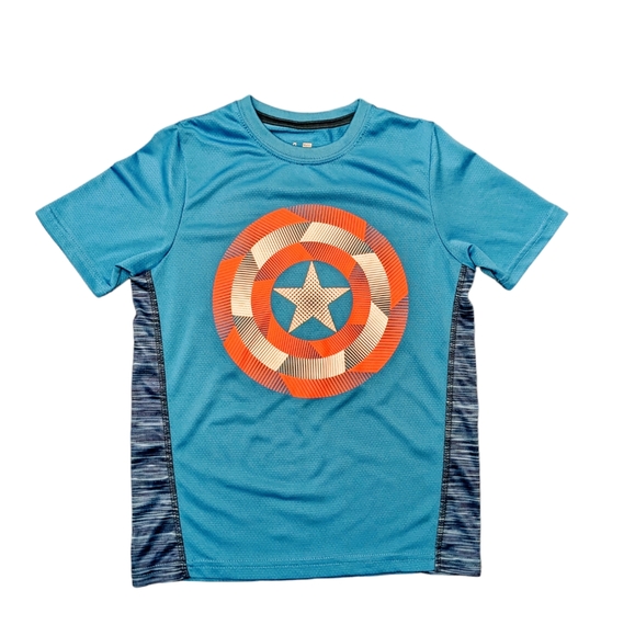 Marvel Avengers Superhero Boy's T-shirt (Captain America Shield) Size M … - Picture 1 of 3